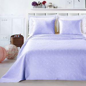 Přehoz na postel DecoKing Elodie šeříkový + povlaky na polštáře, velikost 170x210+1*50x60