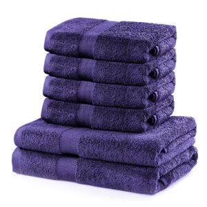 Sada 2 osušek a 4 ručníků DecoKing Ginna fialové, velikost 2*70x140+4*50x100