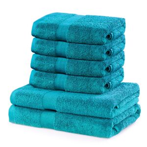 Sada 2 osušek a 4 ručníků DecoKing Ginna modré, velikost 2*70x140+4*50x100