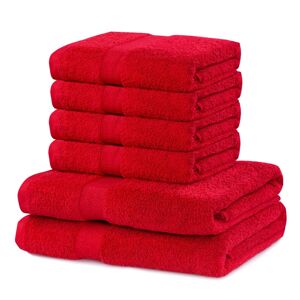 Sada 2 osušek a 4 ručníků DecoKing Ginna červené, velikost 2*70x140+4*50x100