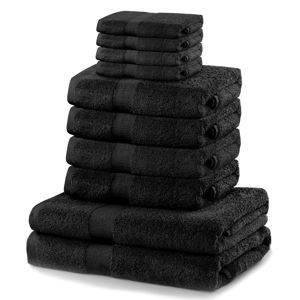 Set ručníků DecoKing Kunis černé, velikost 2*70x140+4*50x100+4*30x50