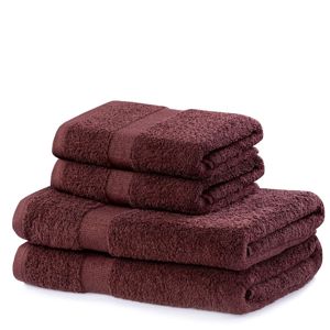 Set hnědých ručníků DecoKing Niki, velikost 2*70x140+2*50x100