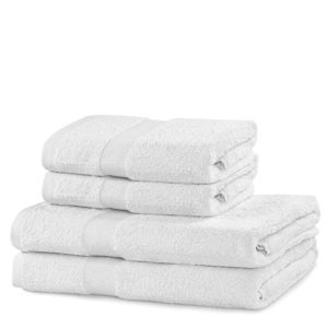 Set bílých ručníků DecoKing Niki, velikost 2*70x140+2*50x100