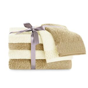 Sada bavlněných ručníků DecoKing Andrea krémová/béžová, velikost 2*50x90+2*70x140+2*30x50