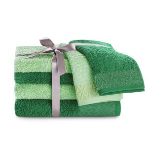 Sada bavlněných ručníků DecoKing Andrea mátová/zelená, velikost 2*50x90+2*70x140+2*30x50