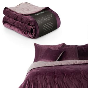 Oboustranný přehoz na postel DecoKing Daisy fialový, velikost 220x240
