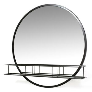 HOMEDE Nástěnné zrcadlo s poličkou Temba černé
