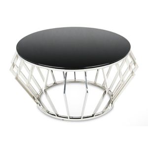 DekorStyle Konferenční stolek NAEL stříbrný/černý