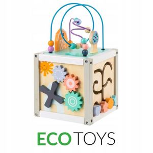 ECOTOYS Dřevěná kostka - vkládačka Eco Toys