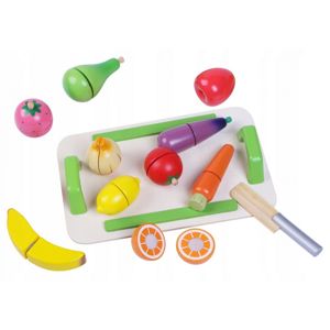 ECOTOYS Sada dřevěného ovoce a zeleniny pro děti Eco Toys