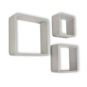 TZB Nástěnné poličky Cube šedé -  sada 3 kusů