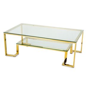 DekorStyle Konferenční stolek KIETO zlatý