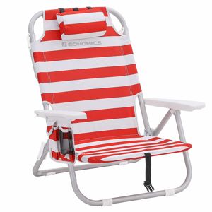 Rongomic Campingová skládací židle LENA červeno-bílá