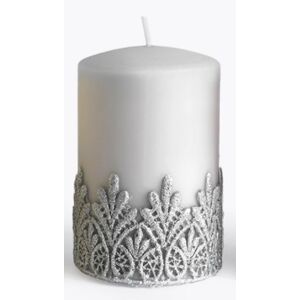 Mondex Vysoká ozdobná svíčka Koronki 17,5 cm šedá