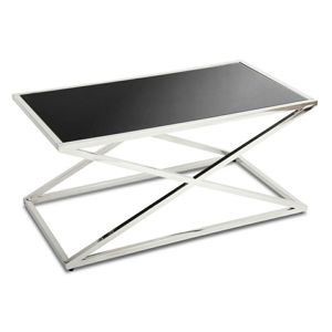 DekorStyle Konferenční stolek Saliba stříbrný