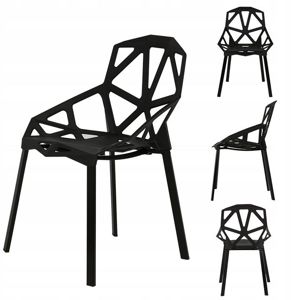 MODERNHOME Set židli 4 ks Jane černé