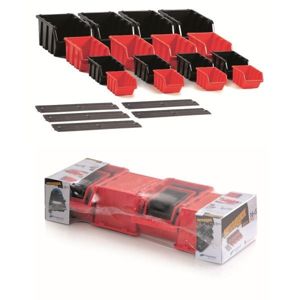 PlasticFuture Závěsný organizér se 16 boxy SETTRUCK 58x23,5x13 cm černo-červený 