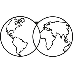 Wallity Nástěnná dekorace World Map Globe černá