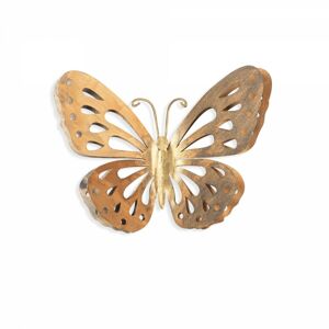 Hanah Home Nástěnná kovová dekorace Motýl 32x29 cm 2ks zlatá