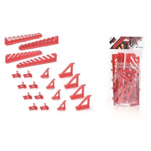 PlasticFuture Sada držáků na montážní panely BINEER HOOKS 20 ks červené