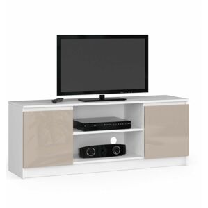 Ak furniture TV stolek Beron 140 cm bílý/cappuccino lesk