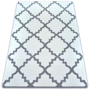 3kraft Kusový koberec SKETCH CAMERON bílý /šedý trellis