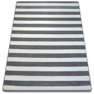 3kraft Kusový koberec SKETCH WILLIAM šedý/bílý - pruhovaný
