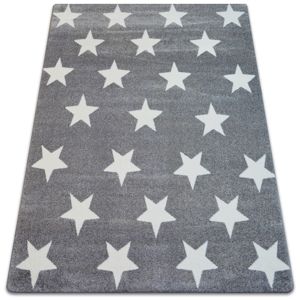 3kraft Kusový koberec SKETCH MIKE šedý / bílý - Hvězda
