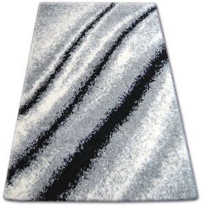3kraft Kusový koberec SHAGGY ZENA DAVID bílý / šedý