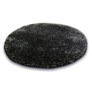3kraft Kulatý koberec SHAGGY NARIN černý meloun