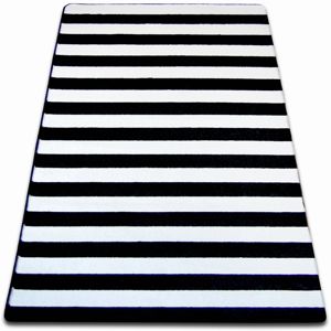3kraft Kusový koberec SKETCH JOE bílý / černý - pásky