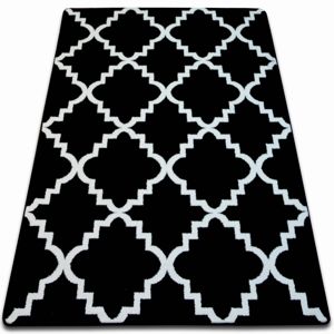 3kraft Kusový koberec SKETCH LUKE černý / bílý trellis