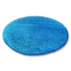 3kraft Kulatý koberec SHAGGY Hiza 5cm modrý