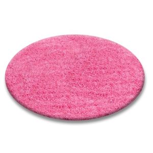 3kraft Kulatý koberec SHAGGY Hiza 5cm růžový