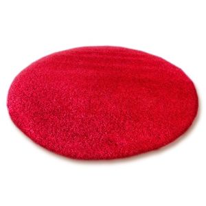 3kraft Kulatý koberec SHAGGY Hiza 5cm červený