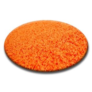 3kraft Kulatý koberec SHAGGY Hiza 5cm oranžový