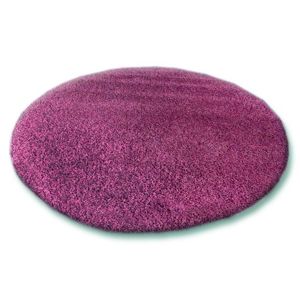 3kraft Kulatý koberec SHAGGY Hiza 5cm fialový