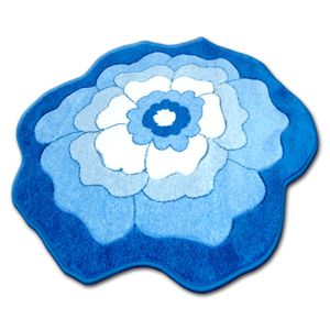3kraft Dětský kulatý koberec HAPPY FLOWER modrý