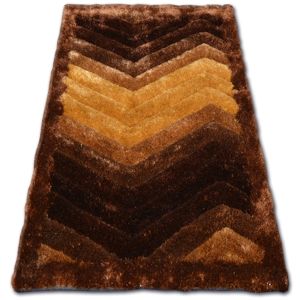 3kraft Kusový koberec SHAGGY SOFT - 3D CURTIS hnědý