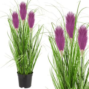 Tutumi Umělá tráva Pamp v květináči 70 cm fialová