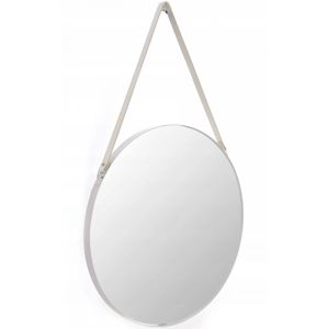 Tutumi Kulaté zrcadlo Loft 60 cm se závěsným páskem bílá