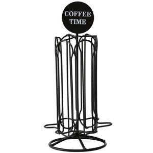DekorStyle Praktický stojan Laurena na kapsle kávy - černá- 32 cm
