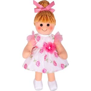 Bigjigs Toys Látková panenka MEGAN 34 cm bílo-růžová