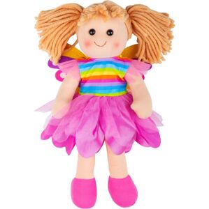 Bigjigs Toys Látková panenka VÍLA CHLOE 34 cm růžová