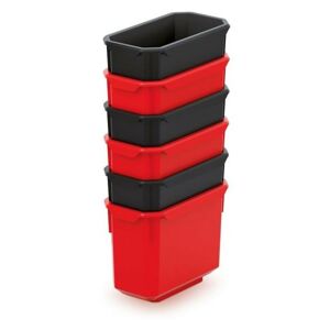 Prosperplast Set 6 plastových boxů na nářadí TITANO 140x75x280 černá/červená