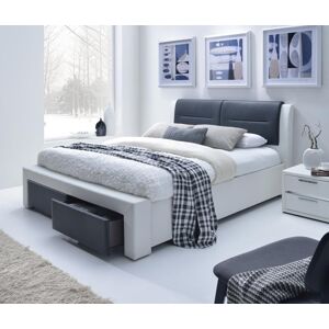 HALMAR Čalouněná postel Cassandra 140x200 dvoulůžko - bílo-černá