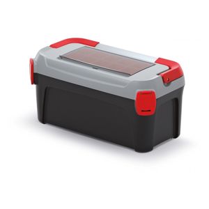 PlasticFuture Kufr na nářadí s kovovým držadlem SMART 50x25,1x24,3 cm černo-šedo-červený