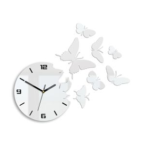 Mazur 3D nalepovací hodiny Butterfly bílé
