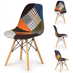 MODERNHOME Sada 4 patchworkových židlí Eqa