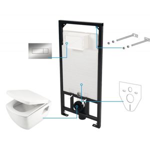 Podomítkový modul DEANTE ANEMON + závěsná WC mísa ANEMON + prkénko